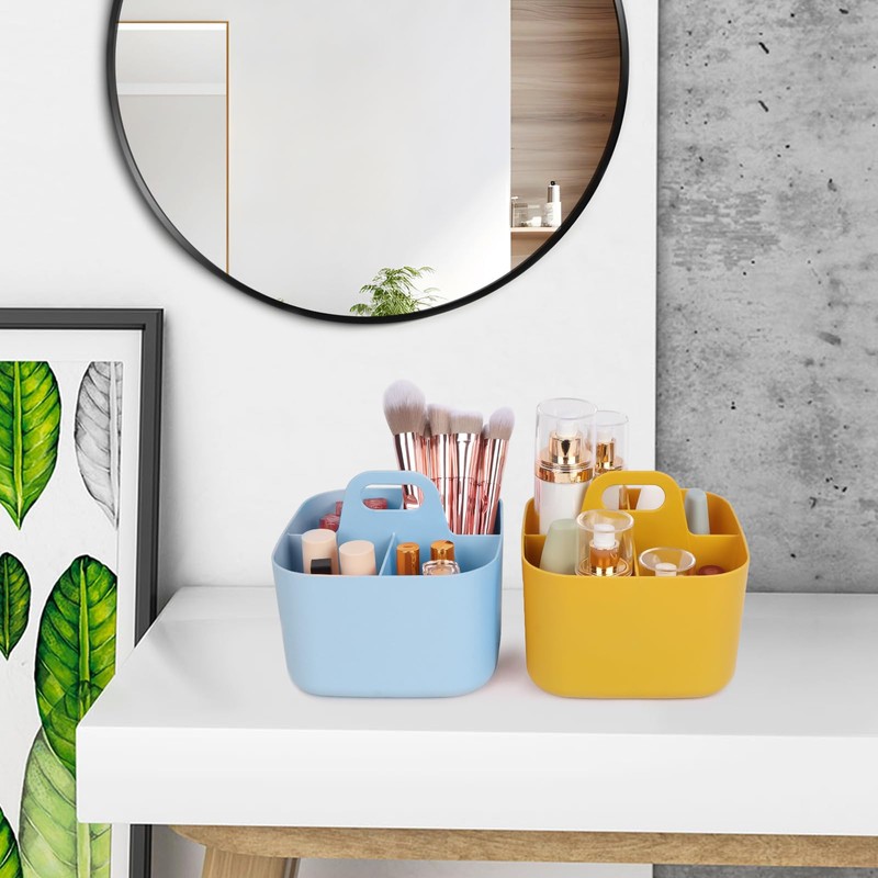 Minicoco Storage Box Multipurpose Table Organiser Cleaning Caddy with Handle