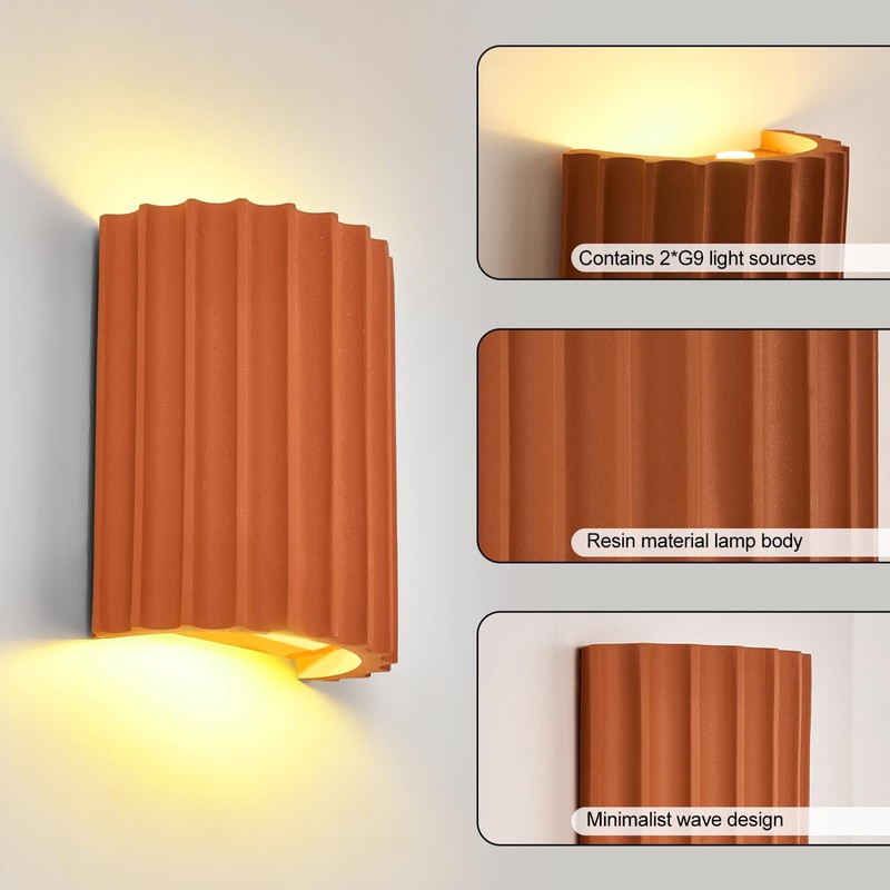 ZEROUNO Resin Modern LED Wall Sconces Wall Lighting, Hardwired Indoor