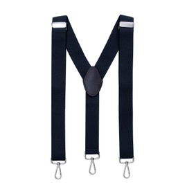 MASADA Men's Braces with Robust Lobster Clasp Fully Adjustable 3.5 cm Wide and up to 195 cm Height, darkblue