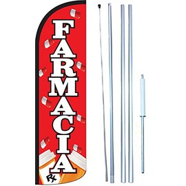 Farmacia Swooper Windless Flag Kit (full sleeve) 3ft X 11.5ft Flag by EZ Flags