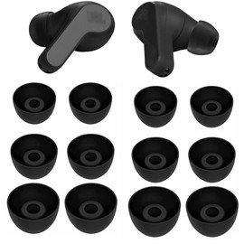 Replacement Ear Tips Eartips Ear Plug Ear Gels Compatible with JBL Vibe 200TWS Earbuds,JNSA Silicone Ear Tip Replacement for JBL Vibe 200TWS,S/M/L 6 Pairs,Black 532