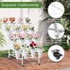 Floral Display Stand with 16 White Flower Baskets 4-Layers Cart