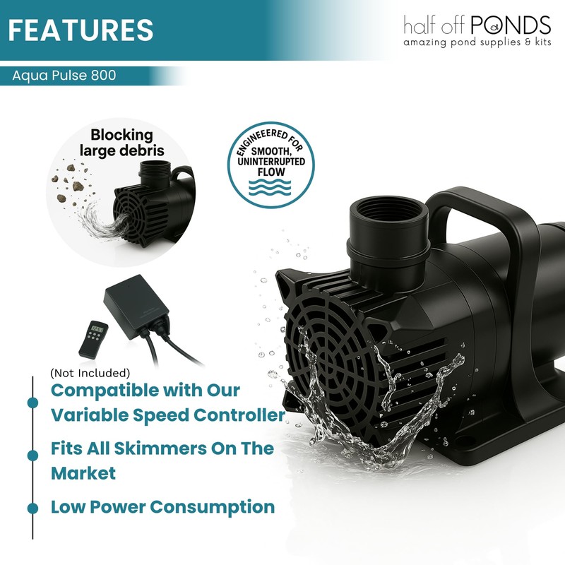 HALF OFF PONDS Submersible Water Pump, 800 GPH Pond Pump