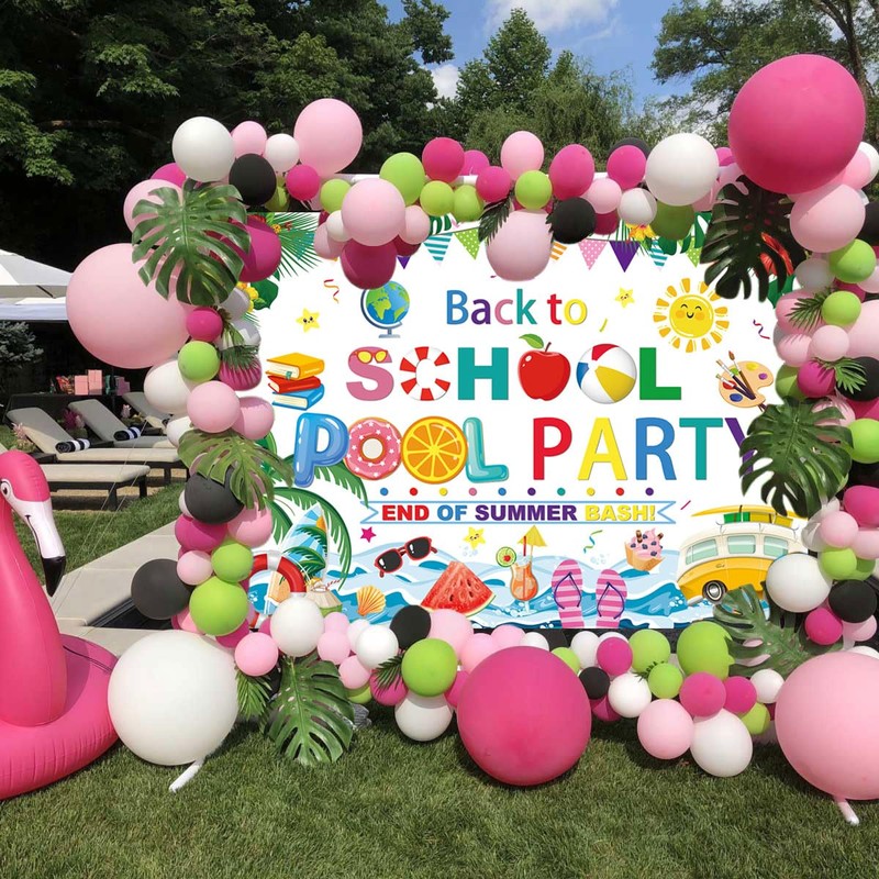 Back to School Pool Party Backdrop 6x4FT End of Summer