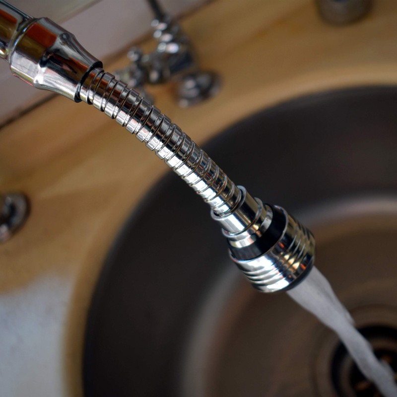 Faucet Sprayer Attachment Flexible Tap Extension Aerator 360 Degree ABS