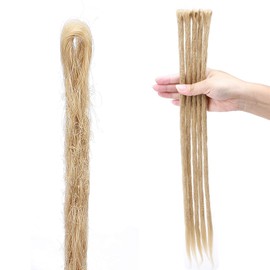 Handmade Dreadlocks Hair Extensions Single Ended Crochet Synthetic Hair Hip-Hop Reggae Hair Braiding Faux Locs Ombre Twist Crochet Braids Hair Extensions 50.8 cm Pack of 5 Ash Blonde