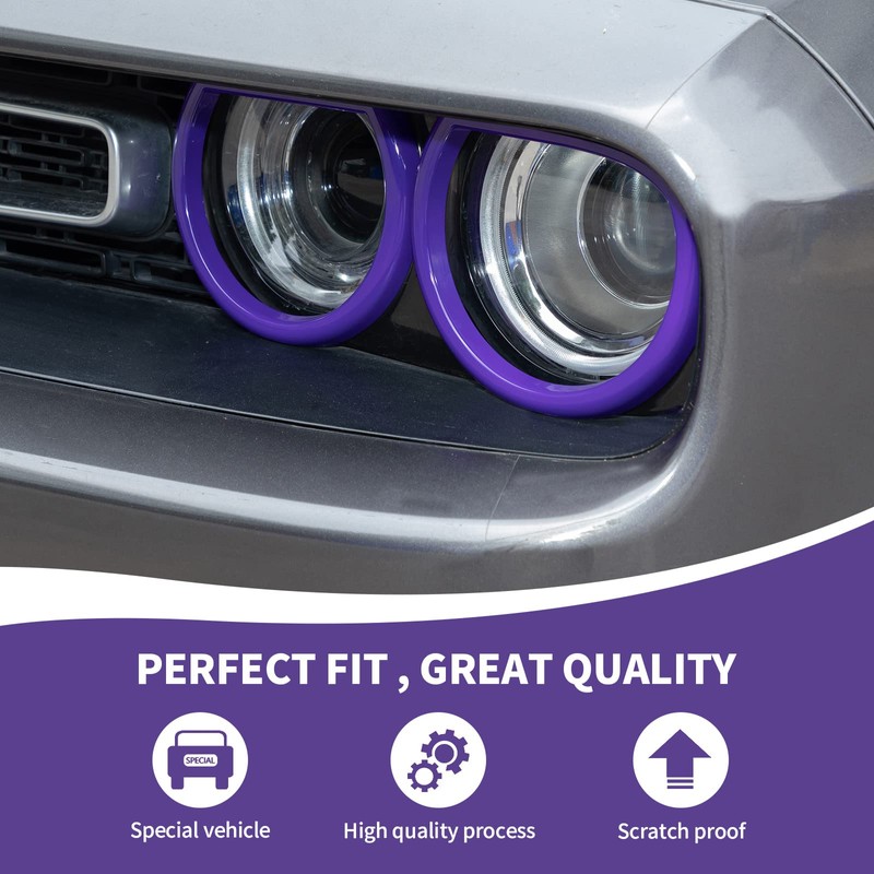RAZPOY Headlight Lamp Cover for Challenger Accessories, Front Headlight Cover