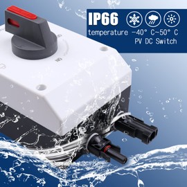 VOZINMOST Solar Panel Disconnect Switch PV Isolator IP66 32Amp DC Isolator Switch with Solar Connector for Solar Power System,RV, Boats