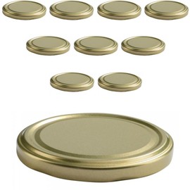 mikken Twist-Off Replacement Lids for Jam Jars 82 x 8.5 cm Gold Pack of 10