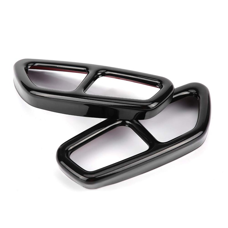 Tailpipe Cover, 2-Piece Car Stainless Steel Black Exhaust Tailpipe End