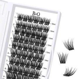 B&Q Lash Clusters 72 PCS Individual Lashes 10-16mm Eyelash C D Curl Mixed Cluster Extensions Natural Wispy Beginner Reusable Extension Lasting Lash(FD-DV02-MIX)
