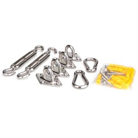 SUPDMZJ Shade Sail Hardware Kit Stainless Steel Awning Mounting Kit for Lawn Garden Patio Deck Outdoor (6") 304 Stainless Steel