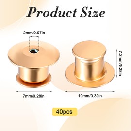 Heclia 40 Pieces Locking Pin Back Golden Locking Pin Keepers Metal Pins Backs Lockings Metal Keepers Clasp Needle Back Lock Flat Badge Fastener Enamel Lapel Pins Lock and DIY Crafts Without Needle