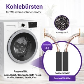 Vioks.pro 2 x Carbon Brushes Washing Machine Motor Carbon Brushes Replacement for Bosch Carbon Brushes 00605694 4.8 mm AMP Coals for Siemens Washing Machine Bosch