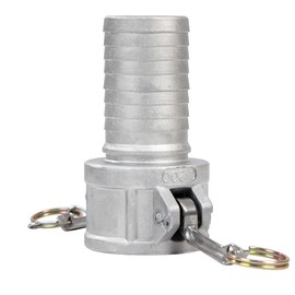 Quafwia 2 PCS Aluminum 2 inch Cam lock Fittings (Part C), Cam and Groove Hose Fitting Part C 2" Female Coupling x 2" Multi-serrated Hose Shank With Camlock coupling Gasket Inside.