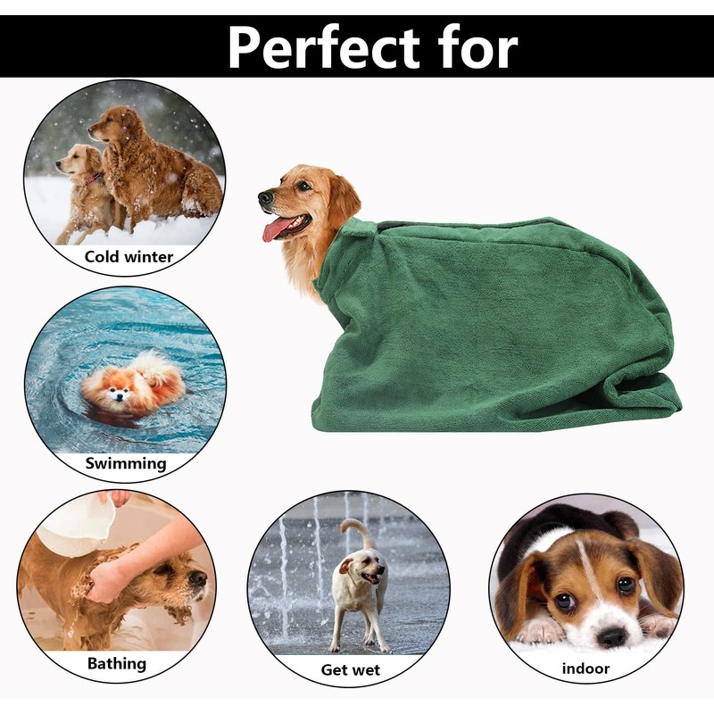Geyecete Premium Microfiber dog towel bag Dog Drying Bag with