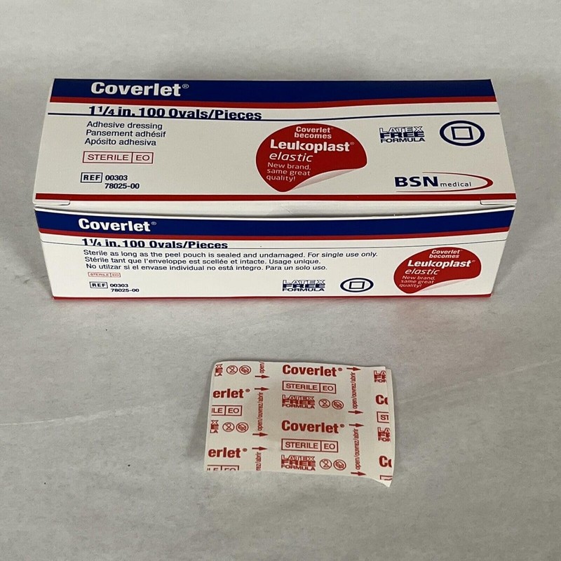 OVAL Spots Adhesive Dressing, 1 1/4" Oval, 100/Box