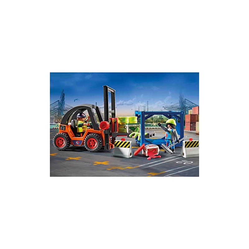 Playmobil City Action 70772 Forklift Truck with Lifting Function, Container
