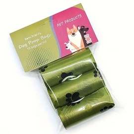 Dog Waste Bags, Lavender-Scented, Extra Thick, 15 Bags per Roll, Green