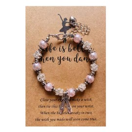 Lemua Pearl Ballet Dance Bracelet Jewelry with Card