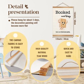 ZTGDA Cool Kids Wall Art Decor Poster Set of 2,Reading Wall Art for Children,Educational Hanging Poster for Kid Room,Classroom, Library, or Reading Room Decor(Booked)