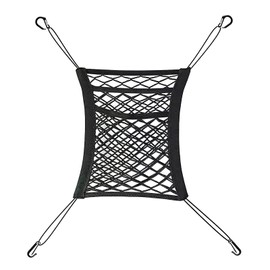 GHQXZT 3-Layer Car Mesh Organizer Between Front Seats, prevent pet children from crossing, seat back storage bag,3-Layer Car Mesh Organizer, Cargo Tissue Purse Holder, Driver Storage Netting Pouch