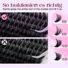 WENDY LASHES Cluster Lashes, 60D+80D+100D+150D Eyelash Clusters D-Curl Fluffy Individual-Eyelashes