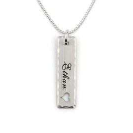 AJ's Collection Open Heart Sterling Silver Name Necklace. Customize with a Name or Word. Choice of Sterling Silver Chain. Perfect Gifts for Love and Celebration.