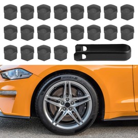 HQRNYP 20PCS Lug Nut Covers, Wheel Nut Cap, 19 mm Hexagonal Plastic Tire Bolt Covers with Removal Tool Set, Car Accessories Waterproof Dustproof Tire Screw Caps Universal for Most Cars (Gray, 19mm)