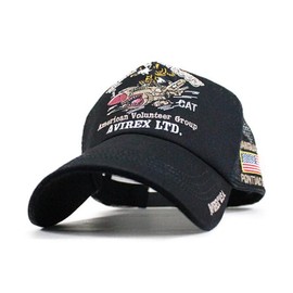 AVIREX Avilex FLYING Shop Exclusive Original Mesh Cap, Men's Hat, Popular, Trend Brand, Spring, Summer, Autumn, Winter, Father's Day, Gift, Present (FLYING CIRCUS, Black), Black