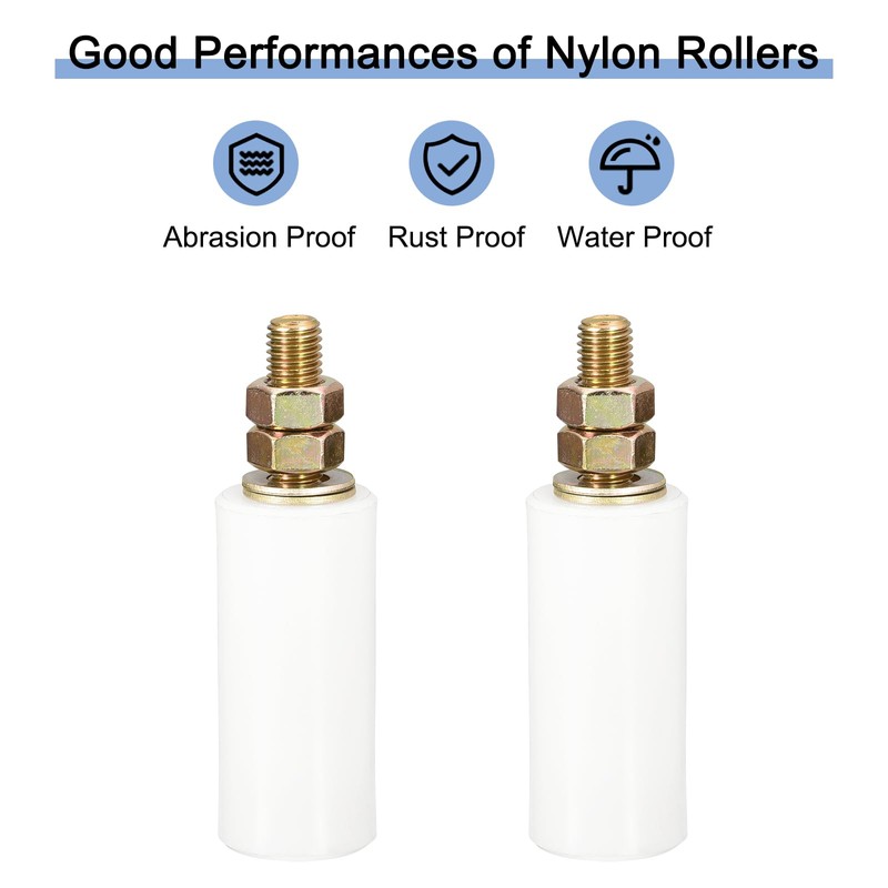 uxcell Gate Roller Guide Adjustable, 3" Sliding Gate Nylon Roller