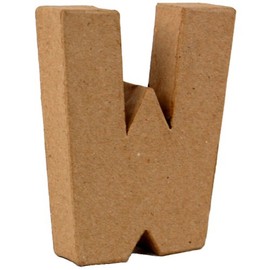 Country Love Crafts 4-inch/ 10cm 3D Letter W Papier Mache