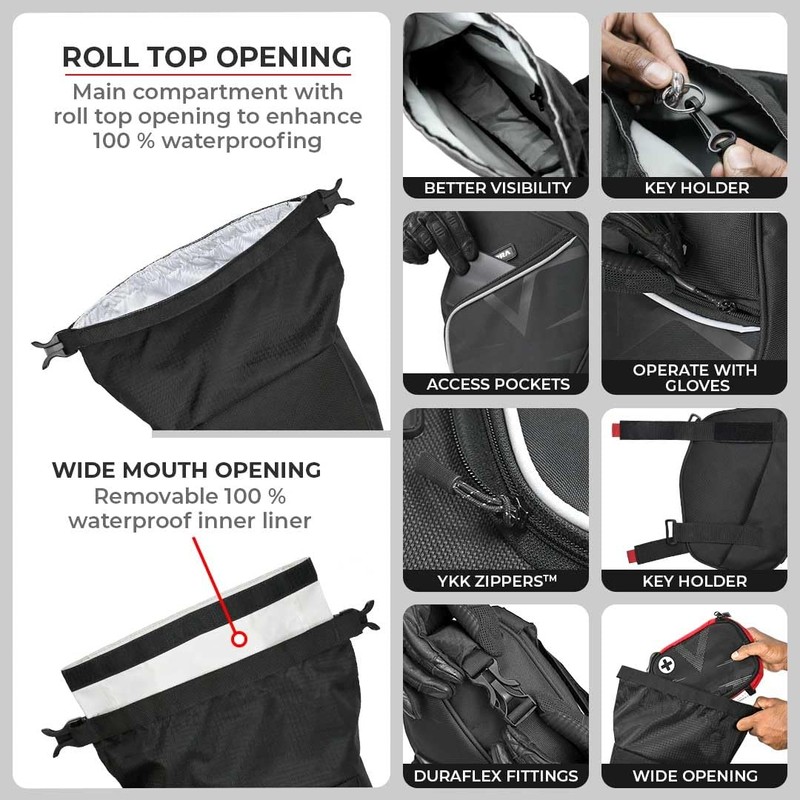 ViaTerra 100% WaterProof Front Frame motorcycle bags (set of 2)