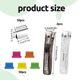 102pcs Clam Clip Dispenser with 100 Portable Mixed Color Refill Clips Anti-Slip Practical Paper Clip Dispenser for School Offices Homes for Fixing Loose Leaf Paper Documents Reports