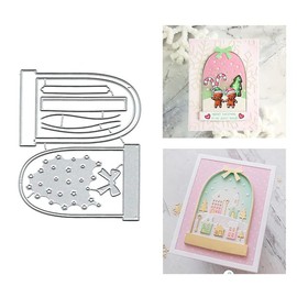 Christmas Snow Ball Metal Die Cuts, Christmas Scene Cutting Dies Cut Stencils for DIY Scrapbooking Cards Decorative Embossing Paper Dies for Scrapbooking Card Making