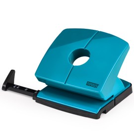 NOVUS B220 Colour ID 2.0 Hole Punch (20 Sheets Hole Capacity, Firmly Locking Stop Rail, Functional Parts Made of Metal) Bright Petrol