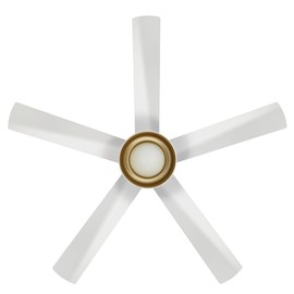 kathy ireland HOME 52-Inch Pinkman Outdoor Damp Ceiling Fan Matte White [KICF58315]