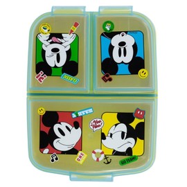 Mickey and Friends Sandwich Lunch Snack Box Multi Compartment Kids Children School Includes Half Size 12pcs Pencil Set