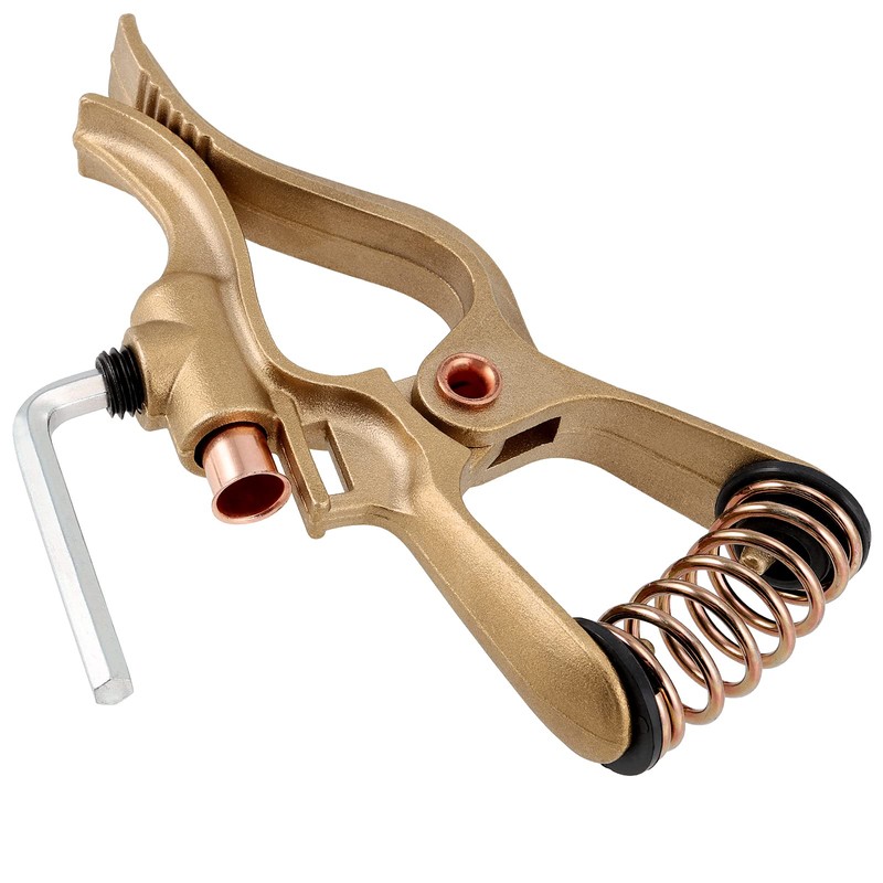 MUKLEI T-Style Welding Ground Clamp, 300-Amp Welding Ground Clamp, Brass