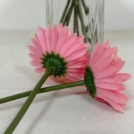DSforG 10PCS Artificial Daisy Artificial Flowers Gerbera Daisy Silk Flowers Faux Flower for Party Home Kitchen Garden Wedding Decor (Pink)