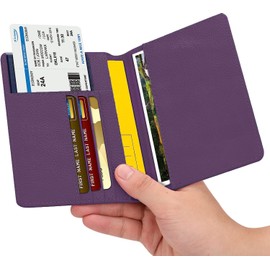 PALMFOX Leather Travel Wallet Passport Holder Cover RFID Blocking，Leather Card Case, Travel Document Organizer Case-Including 7 Colors…