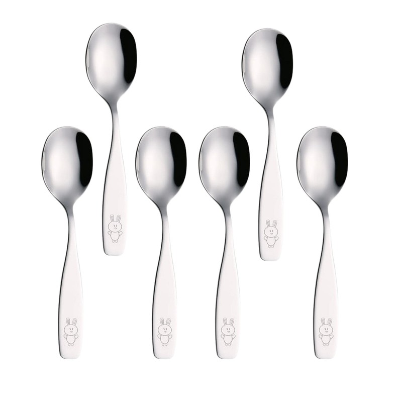 Exzact 6pcs Kids Spoons Children's Cutlery Stainless Steel - Dishwasher