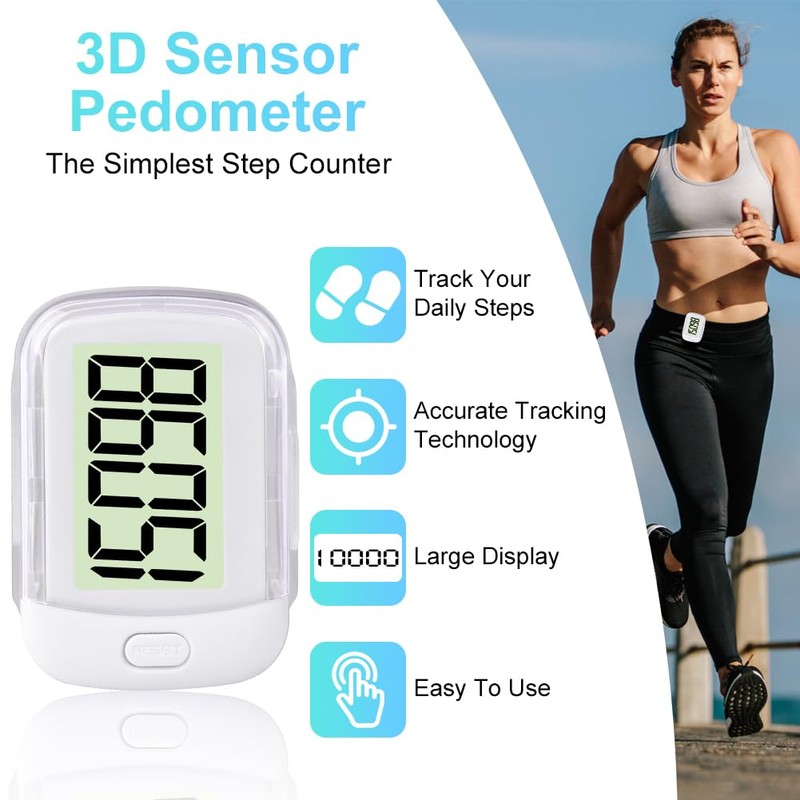 Flintronic Big Screen Pedometer White