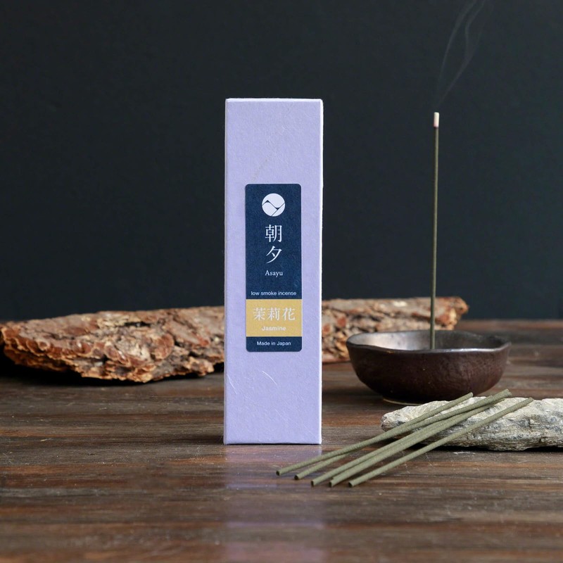Asayu Japanese Low Smoke Incense Sticks Jasmine Scent (1.41oz), Made