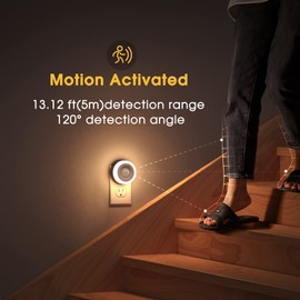 Briignite Motion Sensor Night Light, [4 Pack], Night Lights Plug into Wall, Auto On/Off Motion Activation Nightlight, Energy-Saving 0.6W LED, Warm White, Ideal for Kids, Bedroom, Bathroom