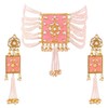 Aheli Indian Traditional Enamel Faux Pearl Strand Collar Aretes Bollywood