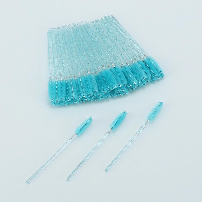 Tbestmax 50 Pcs Varitas de Mascara Desechables, Cristalino Ceja Spoolies