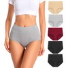 dmuveo Womens Cotton High Waisted Underwear Tummy Control Full Coverage