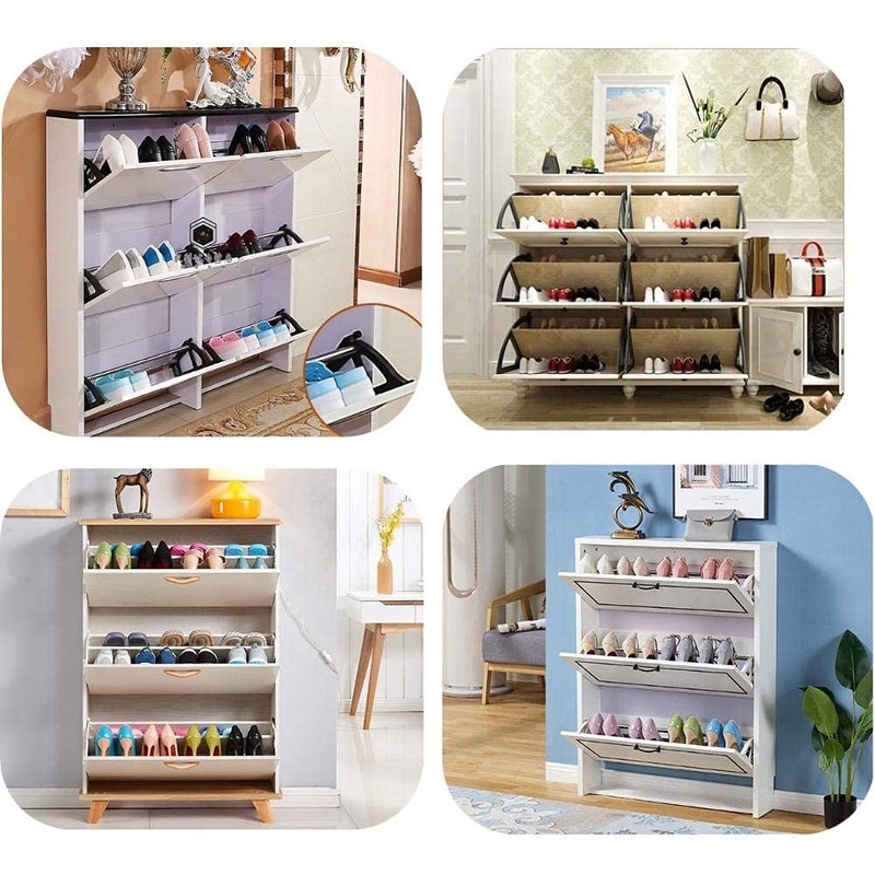 Single Layer Shoe Cabinet Flip Frame Shoe Rack Hinges Flip