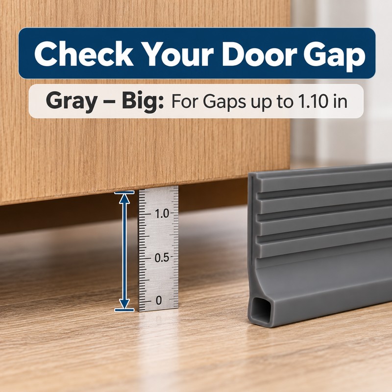 Door Bottom Draft Stopper – 39.37-Inch Self-Adhesive Rubber Seal Strip